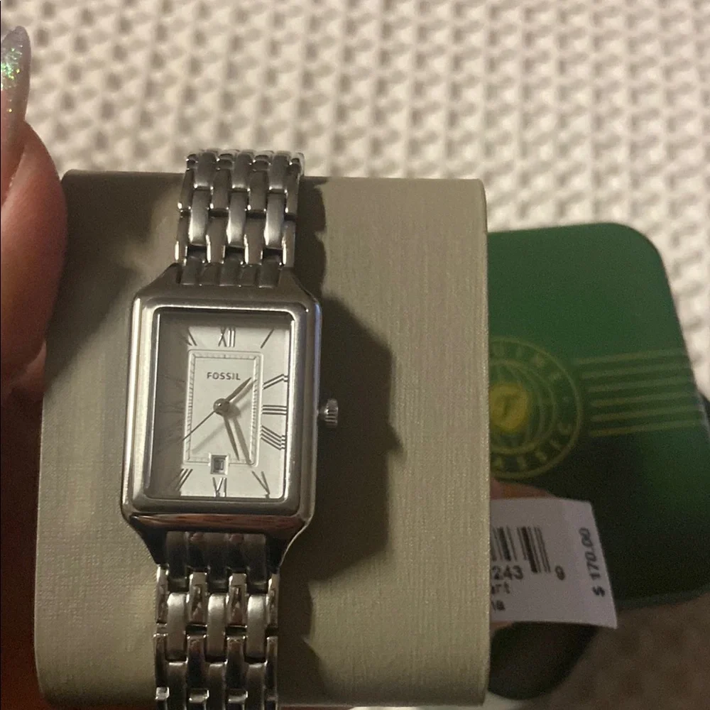 Fossil Silver Rectangular Timepiece - Picture 2 of 4